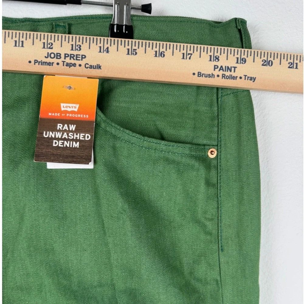 Levi's 501 Jeans Men 38x30 Green New Raw Shrink-To-Fit Straight Leg Casual